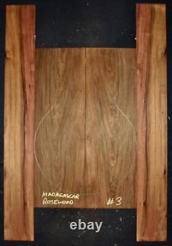 Jeu de dos et éclisses en palissandre de Madagascar pour luthiers de guitare