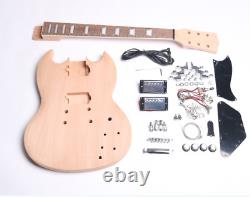 Kit Complet De Guitare Électrique Sg Semi-inachevé Auto-assemblage Bricolage Body 2xpickups