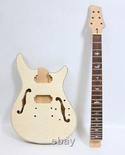 Kit Guitare 1set Collier De Guitare 22fret Semi-hollow Guitar Body Maple Avec Reliure