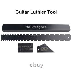 Kit de 4 outils de luthier pour guitare, règle à niveau du manche et poutre de nivellement des frettes