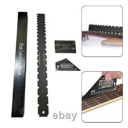 Kit de 4 outils de luthier pour guitare, règle à niveau du manche et poutre de nivellement des frettes