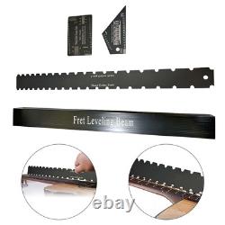 Kit de 4 outils de luthier pour guitare, règle à niveau du manche et poutre de nivellement des frettes