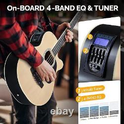 Kit de départ de guitare basse acoustique électrique pleine taille, électrique à 4 cordes avec découpe