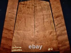 Kit de dos et éclisses acoustiques en bubinga à motif en cascade pour luthier de guitare