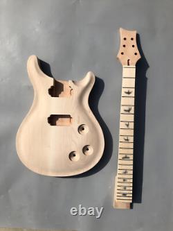 Kit de guitare 1Set 22 frettes Manche de guitare Corps de guitare en érable Top en bois de acajou