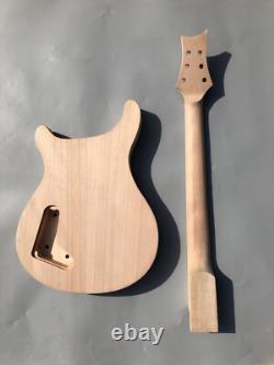 Kit de guitare 1Set 22 frettes Manche de guitare Corps de guitare en érable Top en bois de acajou