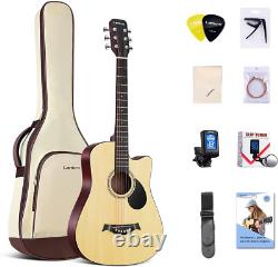 Kit de guitare acoustique pour débutants adulte 38 pouces avec guitare acoustique à découpe Guitarra