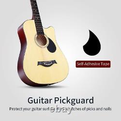 Kit de guitare acoustique pour débutants adulte 38 pouces avec guitare acoustique à découpe Guitarra