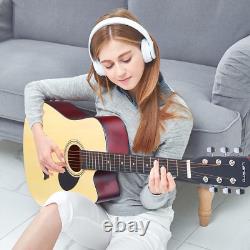 Kit de guitare acoustique pour débutants adulte 38 pouces avec guitare acoustique à découpe Guitarra