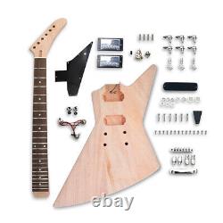 Kit de guitare électrique DIY Corps de guitare en acajou 22 frettes Jeu de touche en palissandre