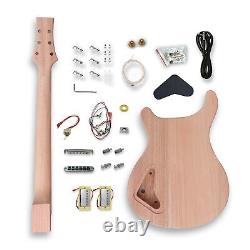 Kit de guitare électrique DIY Corps de guitare en acajou Touche en palissandre Ensemble de 22 frettes