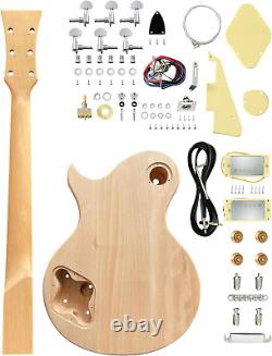 Kit de guitare électrique DIY pour débutants Kits 6 cordes avec corps en acajou courbé AAA Fla