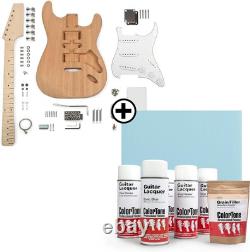 Kit de guitare électrique S-Style DIY StewMac avec ensemble de finition ColorTone Sonic Blue