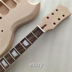 Kit de guitare électrique SG inachevée comprenant le manche et le corps en acajou
