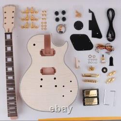 Kit de guitare électrique à assembler type LP, dessus en érable flammé, archtop, binding, LIVRAISON GRATUITE