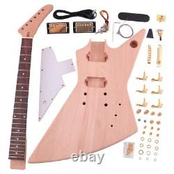 Kit de guitare électrique à monter soi-même Ex type corps en acajou avec jeu de quincaillerie dorée, livraison gratuite