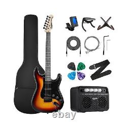 Kit de guitare électrique pleine grandeur de 39 pouces, Kit de guitare électrique à corps plein pour débutants