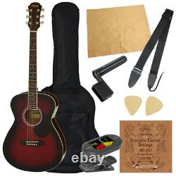 Légende Ensemble de guitare acoustique 8 pièces LÉGENDE FG-15 RS Ensemble de guitare folk pour débutants