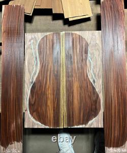 Magnifique ensemble de guitare en bois de rose bolivien luthier bois de dos et de côtés OO + touche