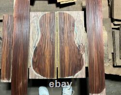 Magnifique ensemble de guitare en bois de rose bolivien luthier bois de dos et de côtés OO + touche