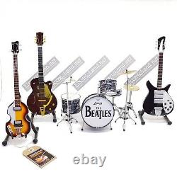 Mini Live Set Beatles Hommage Lennon Mccartney 14 Miniature Guitare Collectible