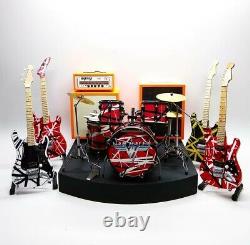 Miniature Ensemble Batterie Et Guitare Van Halen Plus Scène Son Et Tambour