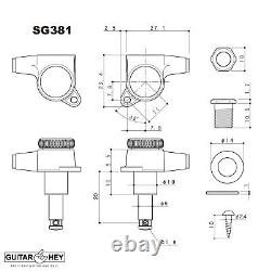 NOUVEAU Jeu de 7 accordeurs verrouillables Gotoh SG381-07 MGT en ligne NON-échelonnés NOIRS