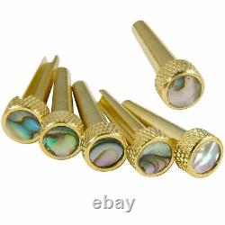 New Bridge Pin Set Tone Pin For Acoustic Guitars Tp2a Solid Brass With Abalone