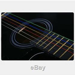 Nouveau Set 6pcs Arc-en-coloré Cordes Couleur Pour Guitares Acoustiques Accessoires