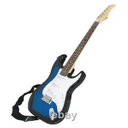 Pack d'accessoires pour débutant : guitare électrique pleine taille de 39 avec amplificateur et étui - Bleu