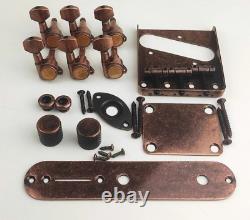 Pont de guitare en bronze, mécaniques, boutons, plaque de contrôle pour Telecaster Tele