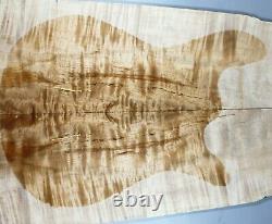 Ripple Spalted Maple Wood Les Paul Guitar Bookmatch Drop Top Set Luthier 4622