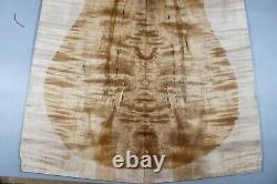 Ripple Spalted Maple Wood Les Paul Guitar Bookmatch Drop Top Set Luthier 4622