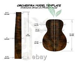 Set de Dos et Écarts en Bois de Rose Hondurien pour Guitare Modèle Orchestre (OM) - HROM00368 1.1