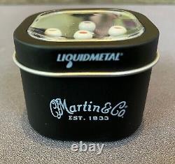 Set de chevilles de pont en Liquidmetal Luxe Martin APP0004 en os avec incrustation rouge