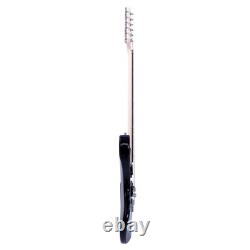 Set de guitare électrique Lightning avec cordon d'alimentation, sangle, sac et médiators noir et bleu