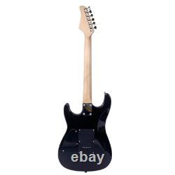 Set de guitare électrique Lightning avec cordon d'alimentation, sangle, sac et médiators noir et bleu