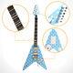 Special White Dot Flying Shaped Electric Guitar Fr Bridge Blue Body Finished