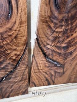 Table de guitare ou bois de dos en noyer noir très figuré, assorti pour luthier