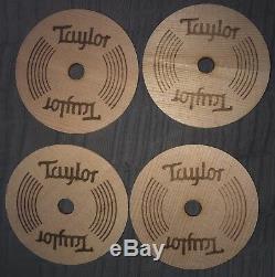 Taylor Guitars Coasters Set (4) Trous Pour Guitare Acoustique En Bois! Nouveau