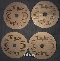 Taylor Guitars Coasters Set (4) Wooden Acoustic Guitar Holes Namm 2018 Nouveau