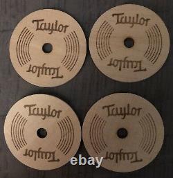 Taylor Guitars Coasters Set (4) Wooden Acoustic Guitar Holes Namm 2018 Nouveau
