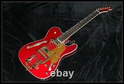 Tl Electric Guitar F Hole Semi Hollow Body Gold Hardware Set In Joint Red Color