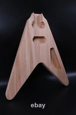 Unfinihed Guitar Body Ahogany Wood Diy Projet De Guitare Flying V Set In Heel Hh