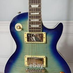 Vente de l'ensemble guitare électrique Blue Burst en type solide à joint 6 cordes partie chromée