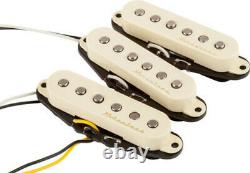 Véritable Fender Vintage Bruitless Stratocaster Guitar Pickups Set Aged White