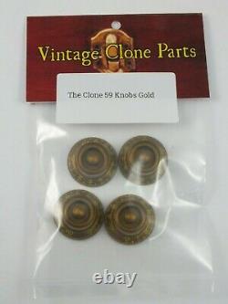 Vintage Clone Parts Clone 59 Gold Bonnet Knobs Pour Guitares Gibson Les Paul'59