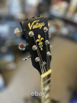 Vintage V100 Gold Top Guitare Électrique Nouvelles Cordes Et Mise En Place