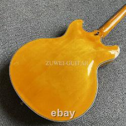 Zuwei 335 Pickup En Bobines De Guitare Électrique Semi-trous Aaa Tiroir D'érable Flambé