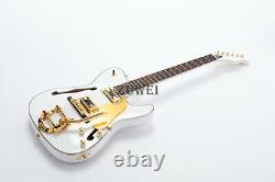 Zuwei Semi Hollow Body Tl Electric Guitar 6-string Gold Hardware Set In Joint